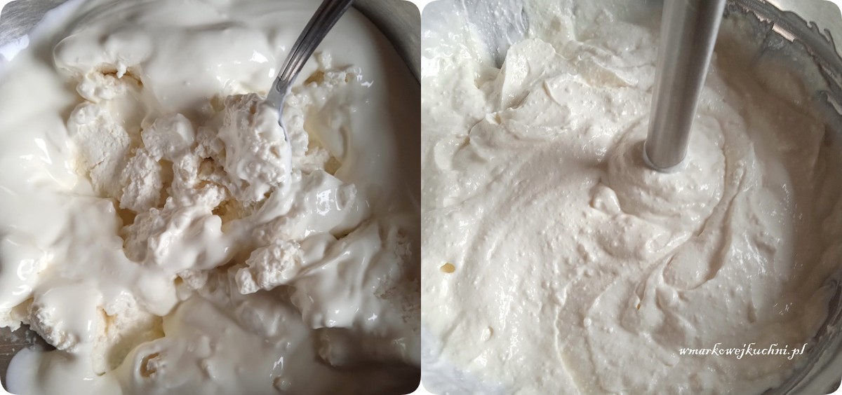 Miksowanie twarogu z jogurtem greckim